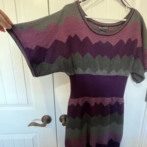 Jessica Howard Vintage Wool Dress Purple and Grey Tones Size L